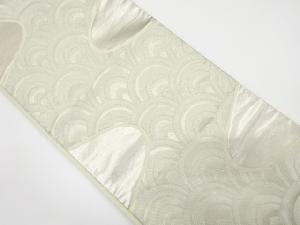 アンティーク　変わり青海波模様織り出し袋帯（材料）